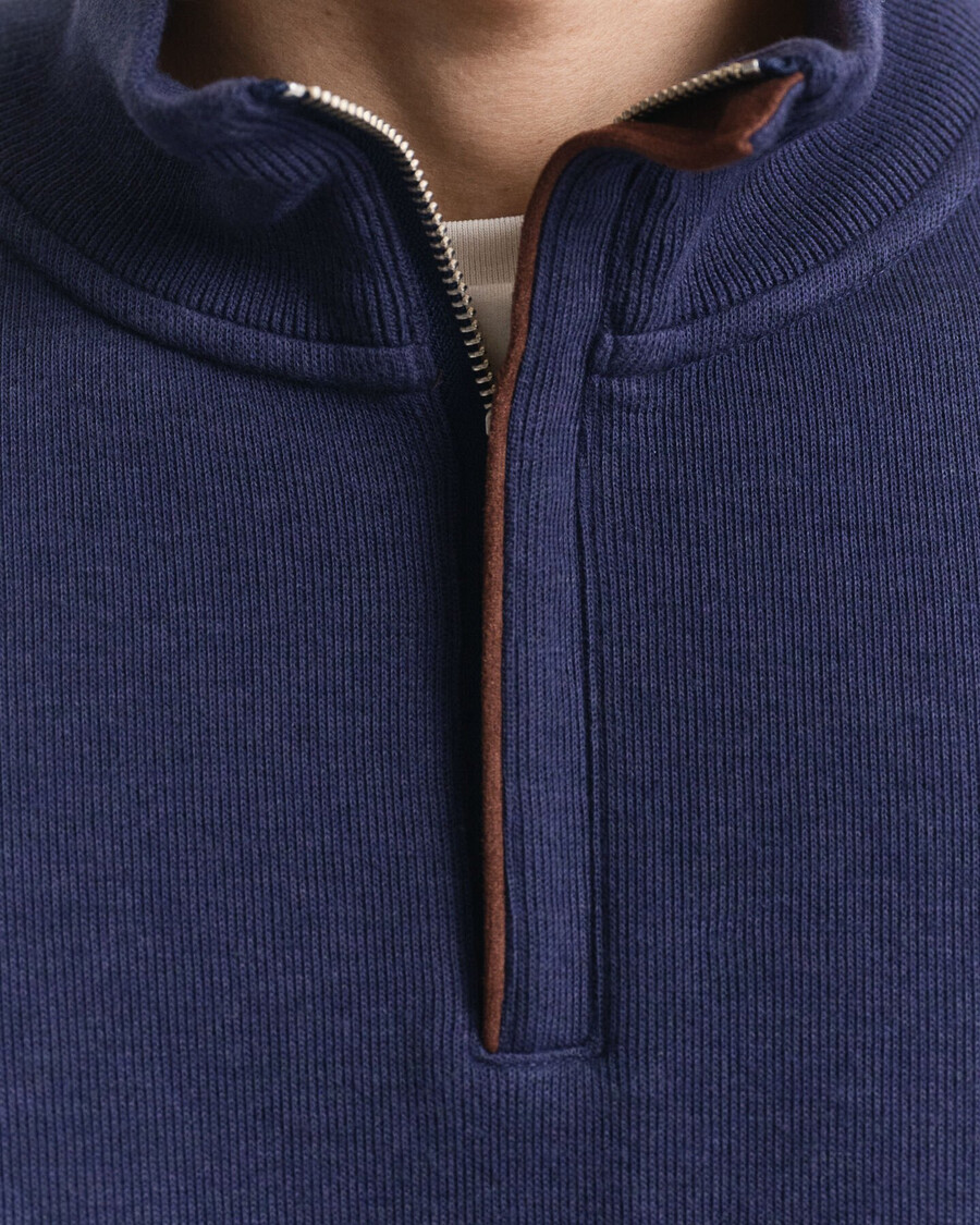 sacker rib halfzip sweatshirt - perzisch blauw