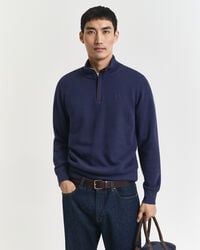 sacker rib halfzip sweatshirt - perzisch blauw