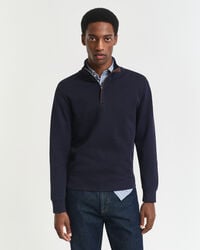 sacker rib halfzip sweatshirt - avondblauw
