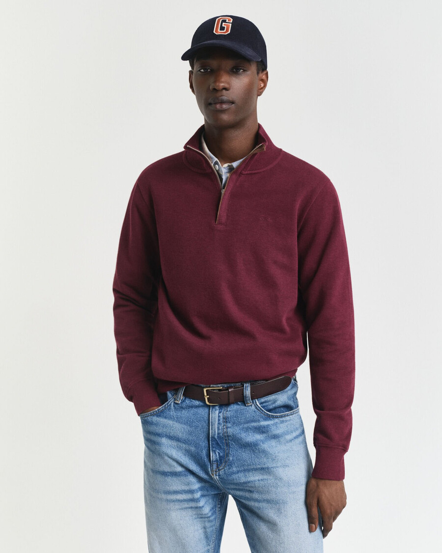 sacker rib halfzip sweatshirt - winterwijn