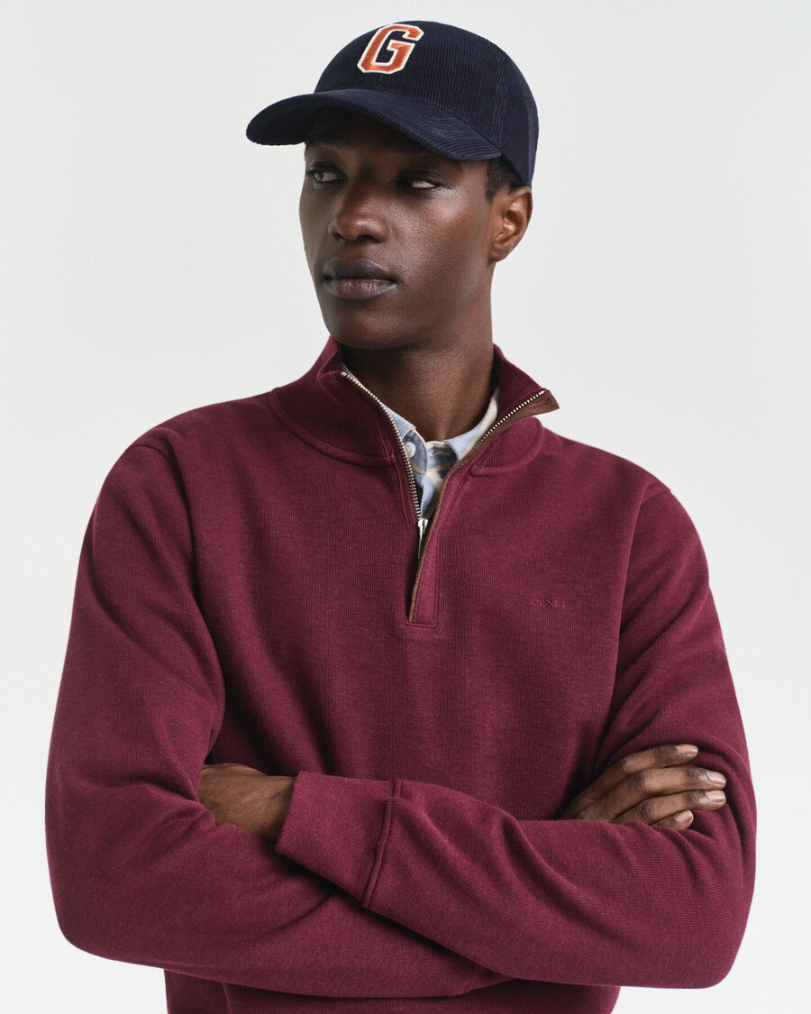 sacker rib halfzip sweatshirt - winterwijn