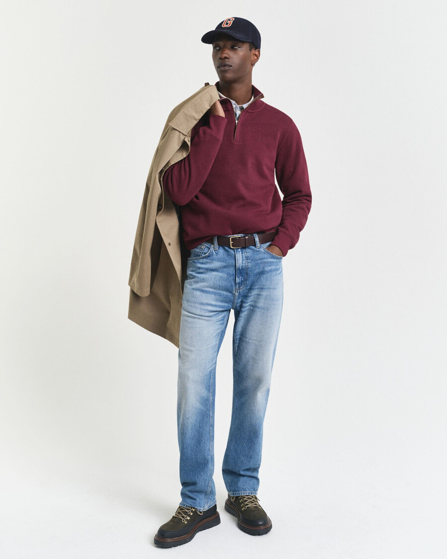 sacker rib halfzip sweatshirt - winterwijn