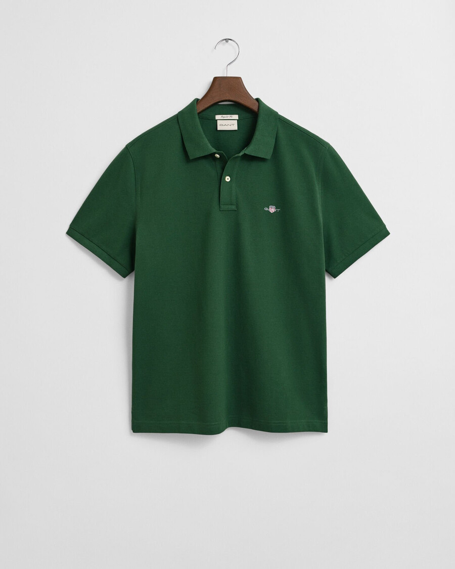 poloshirt met normale pasvorm en piqué-afwerking - bosgroen
