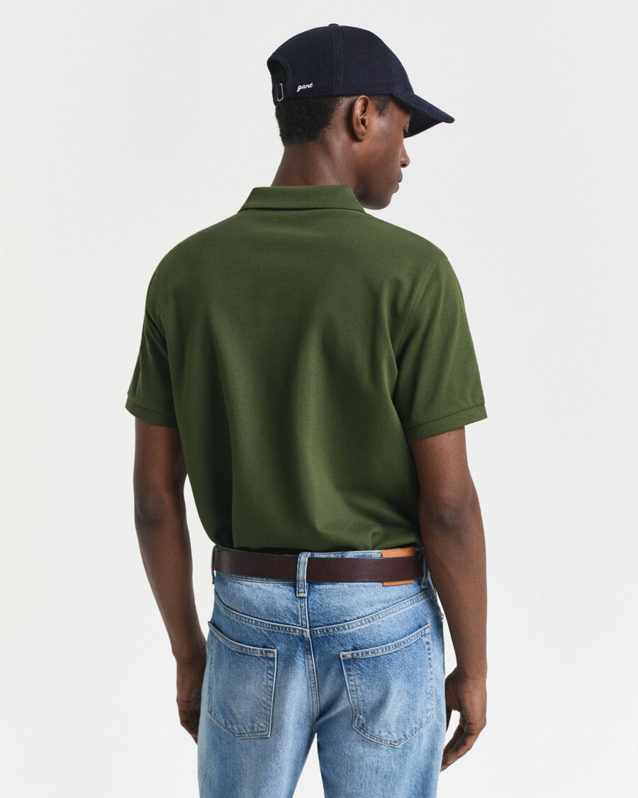poloshirt met normale pasvorm en piqué-afwerking - landgroen