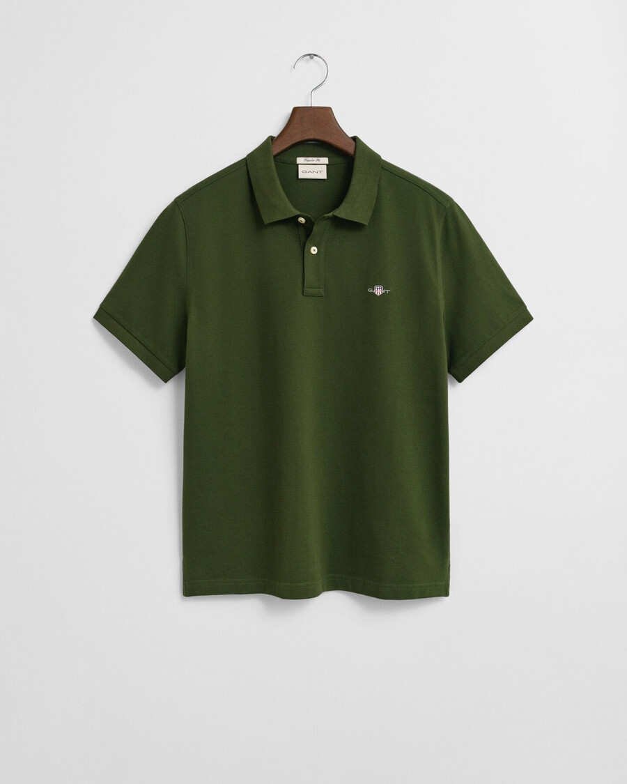 poloshirt met normale pasvorm en piqué-afwerking - landgroen