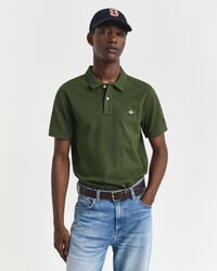 poloshirt met normale pasvorm en piqué-afwerking - landgroen