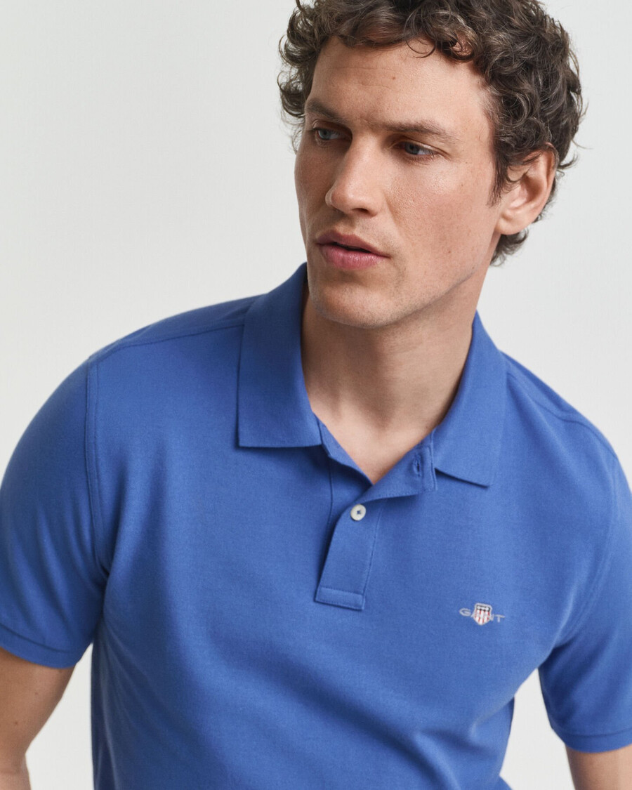 polo shirt met normale pasvorm en piqué-afwerking - rijkblauw