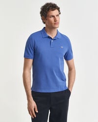 polo shirt met normale pasvorm en piqué-afwerking - rijkblauw