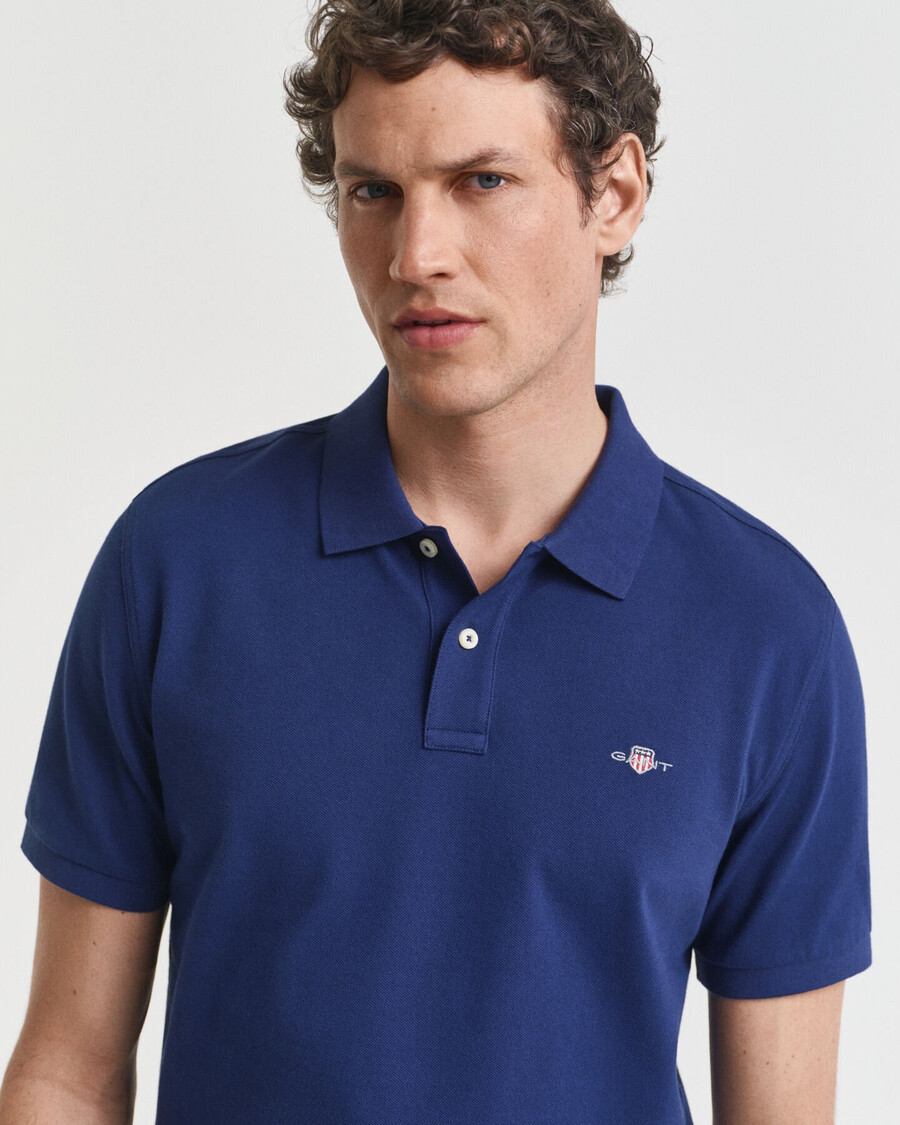 poloshirt met normale pasvorm en piqué-afwerking - perzisch blauw