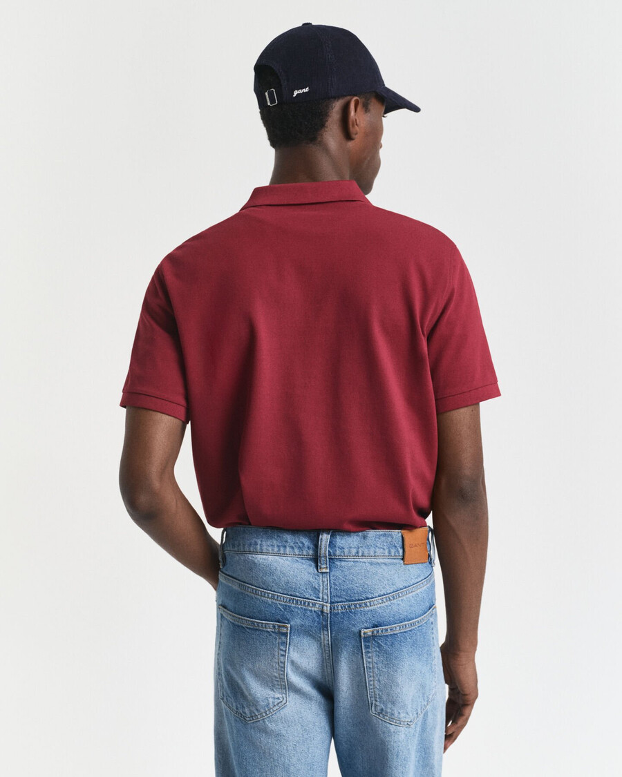 polo shirt met normale pasvorm en piqué-afwerking - vol en rood