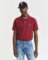 polo shirt met normale pasvorm en piqué-afwerking - vol en rood