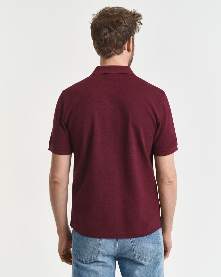 regular fit shield piqué poloshirt - bordeaux melange
