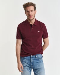 regular fit shield piqué poloshirt - bordeaux melange