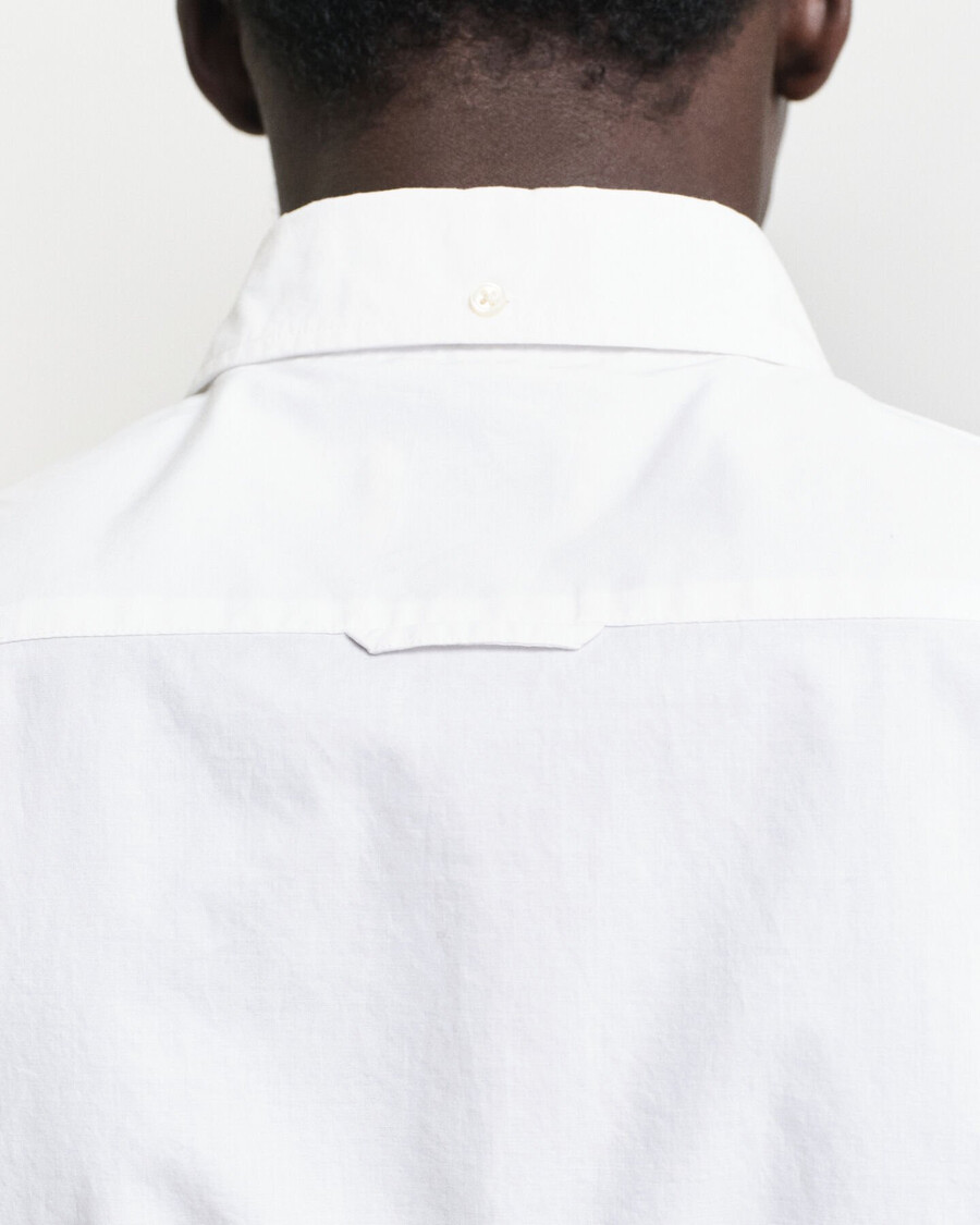 slim fit klassiek poplin overhemd - wit
