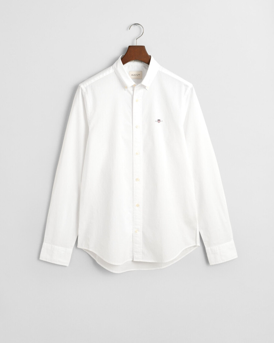 slim fit klassiek poplin overhemd - wit