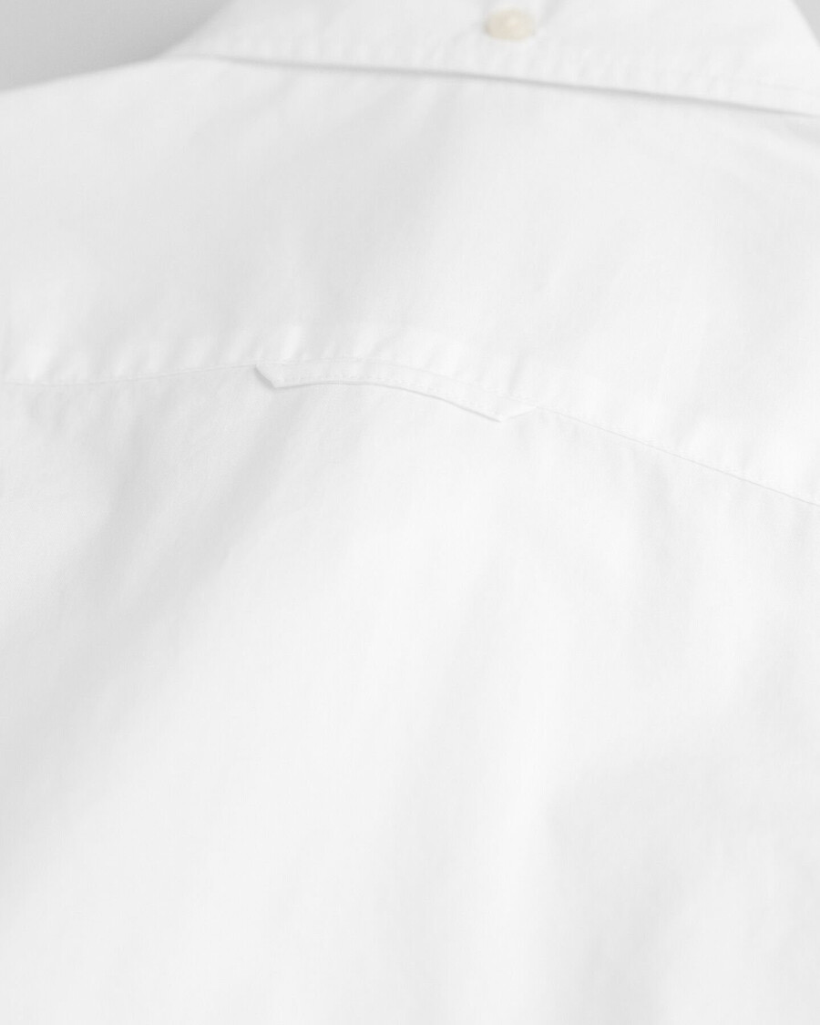 slim fit klassiek poplin overhemd - wit