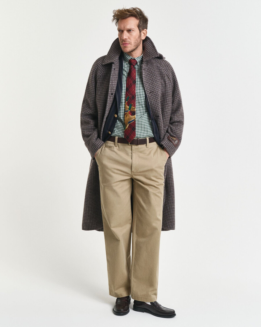 regular fit klassiek geruit poplin overhemd - bosgroen