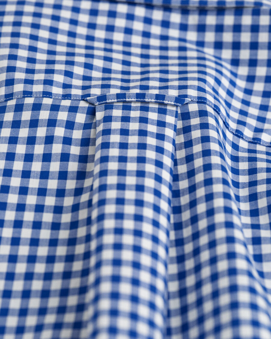 regular fit klassiek geruit poplin overhemd - college blue