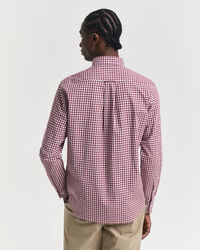 regular fit klassiek geruit poplin overhemd - volle rode