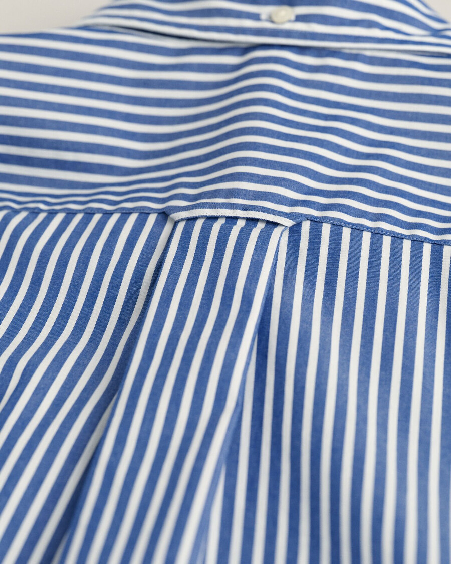 regular fit klassiek gestreept poplin overhemd - collegeblauw