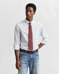 regular fit klassiek gestreept poplin overhemd - lichtblauw