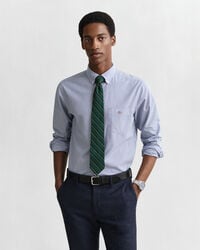 regular fit klassiek banker stripe poplin overhemd - college blue