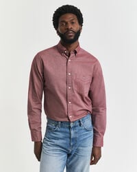 klassiek oxford overhemd met normale pasvorm - volle rode kleur