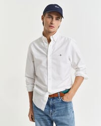 slim fit klassiek oxford overhemd - wit