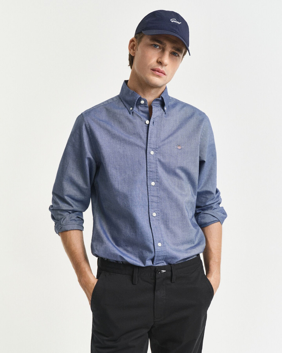 slim fit klassiek oxford overhemd - perzisch blauw