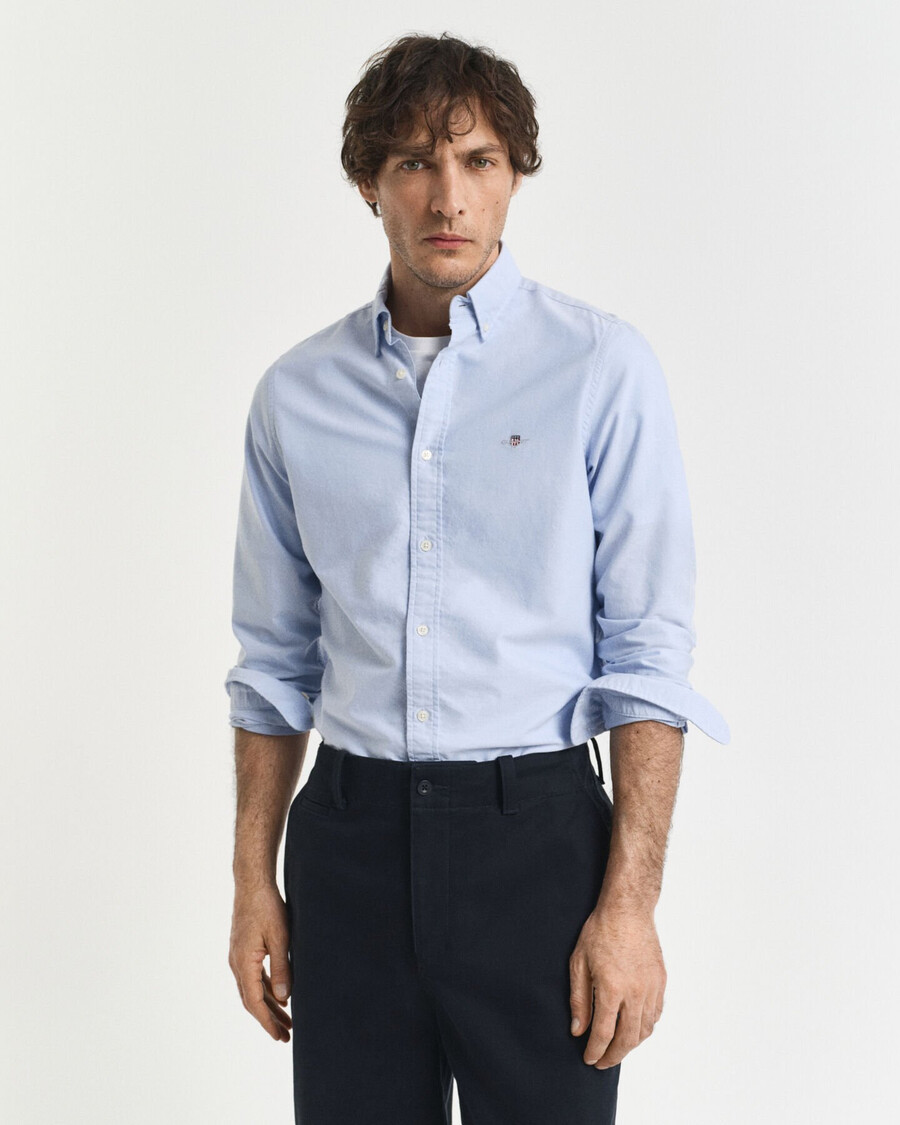 slim fit klassiek oxford overhemd - lichtblauw