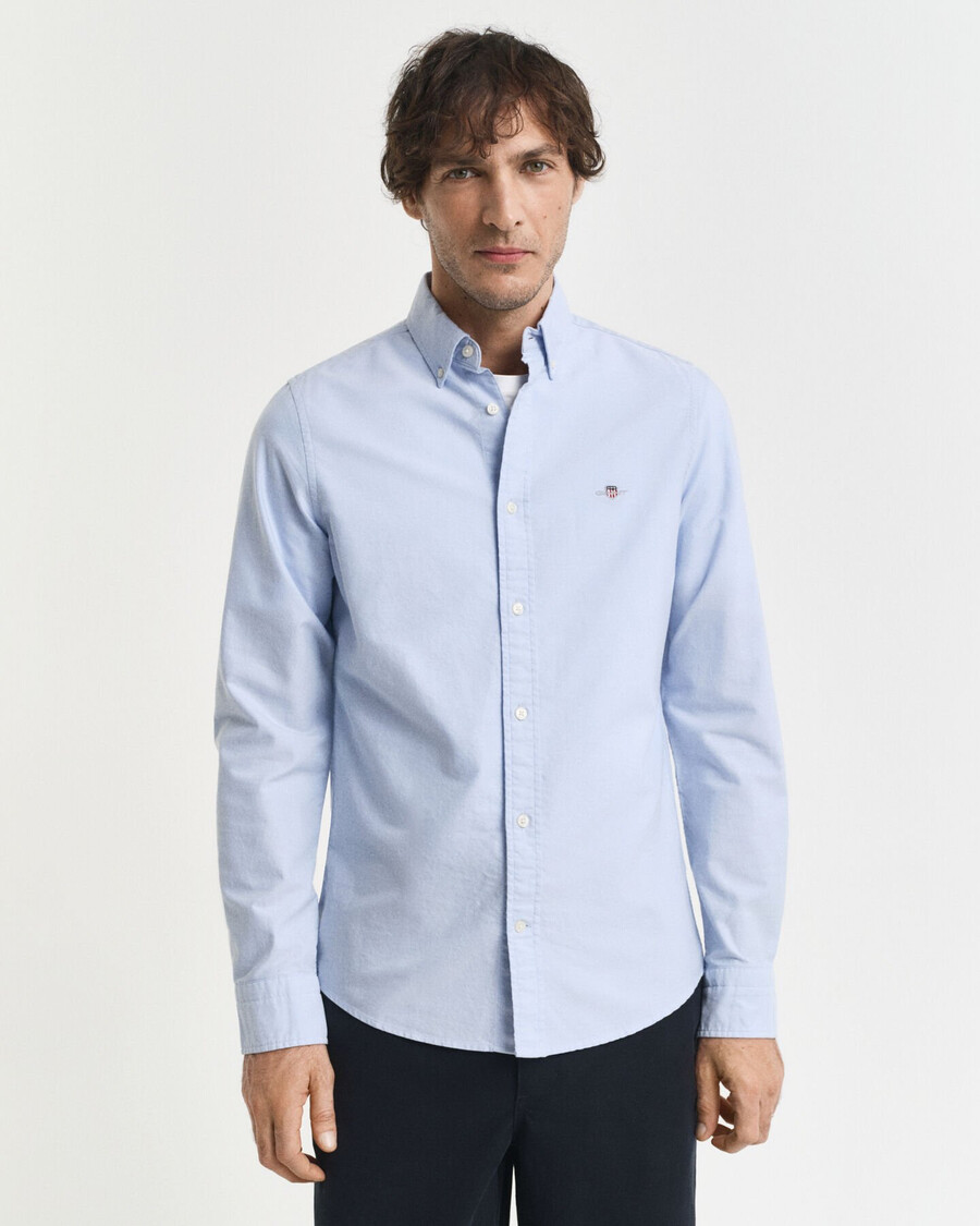 slim fit klassiek oxford overhemd - lichtblauw