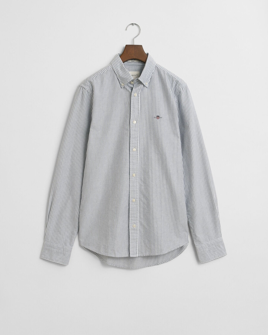 slim fit banker stripe classic oxford shirt - perzisch blauw