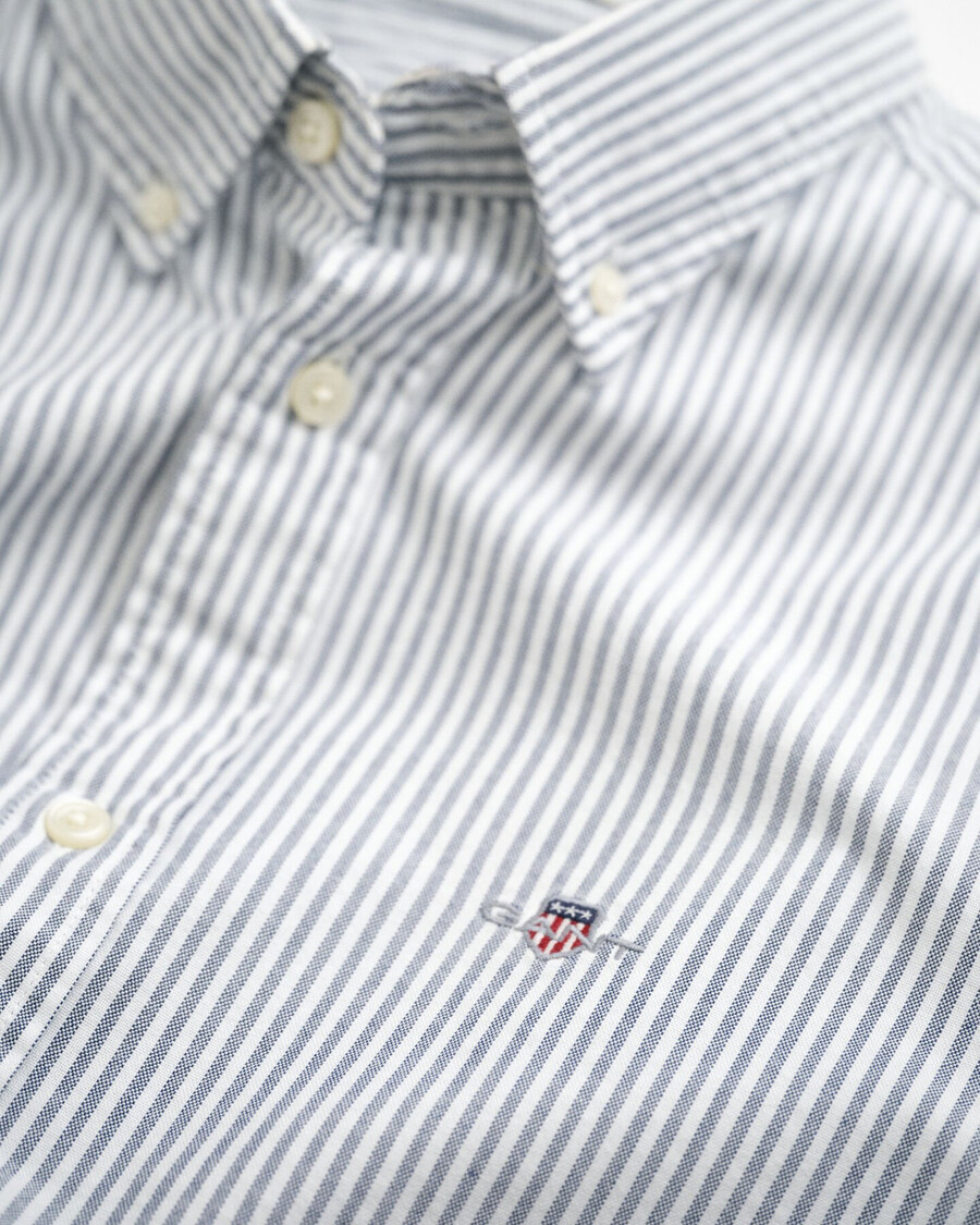 slim fit banker stripe classic oxford shirt - perzisch blauw