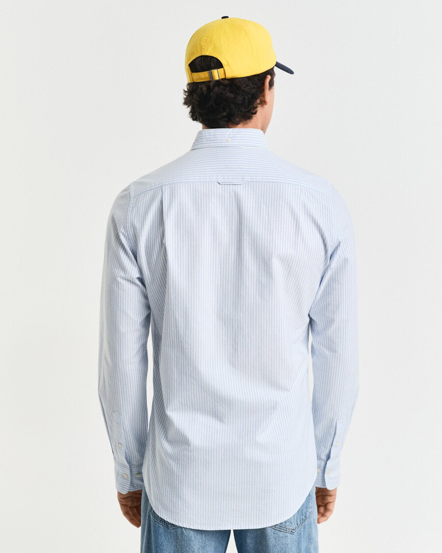 slim fit banker stripe classic oxford shirt - lichtblauw