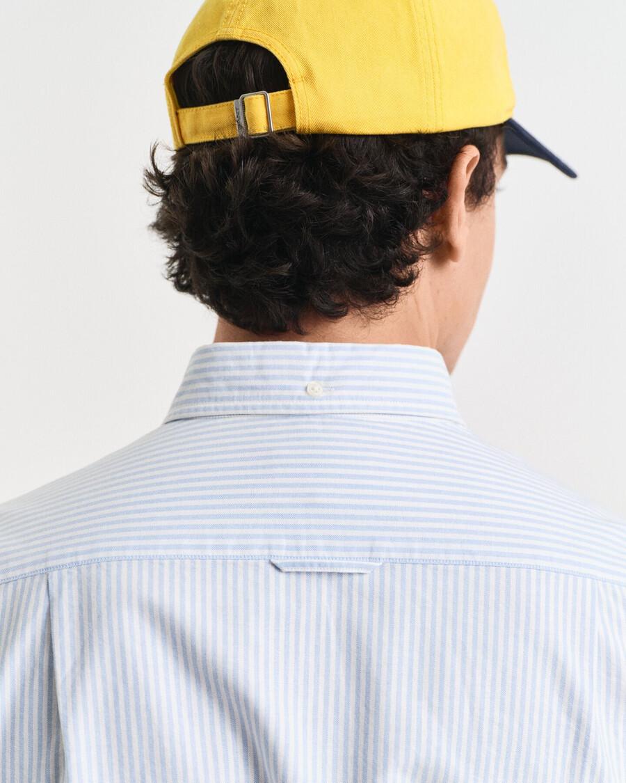slim fit banker stripe classic oxford shirt - lichtblauw