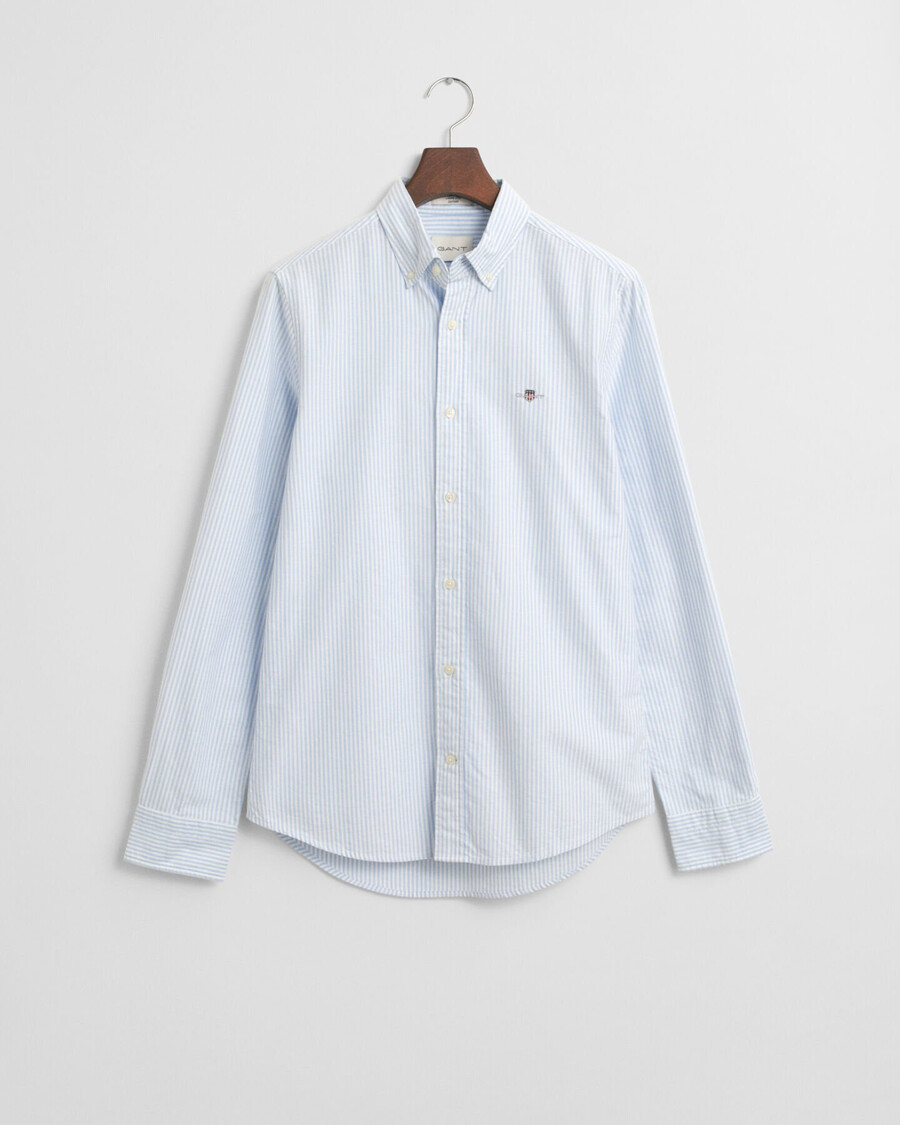 slim fit banker stripe classic oxford shirt - lichtblauw