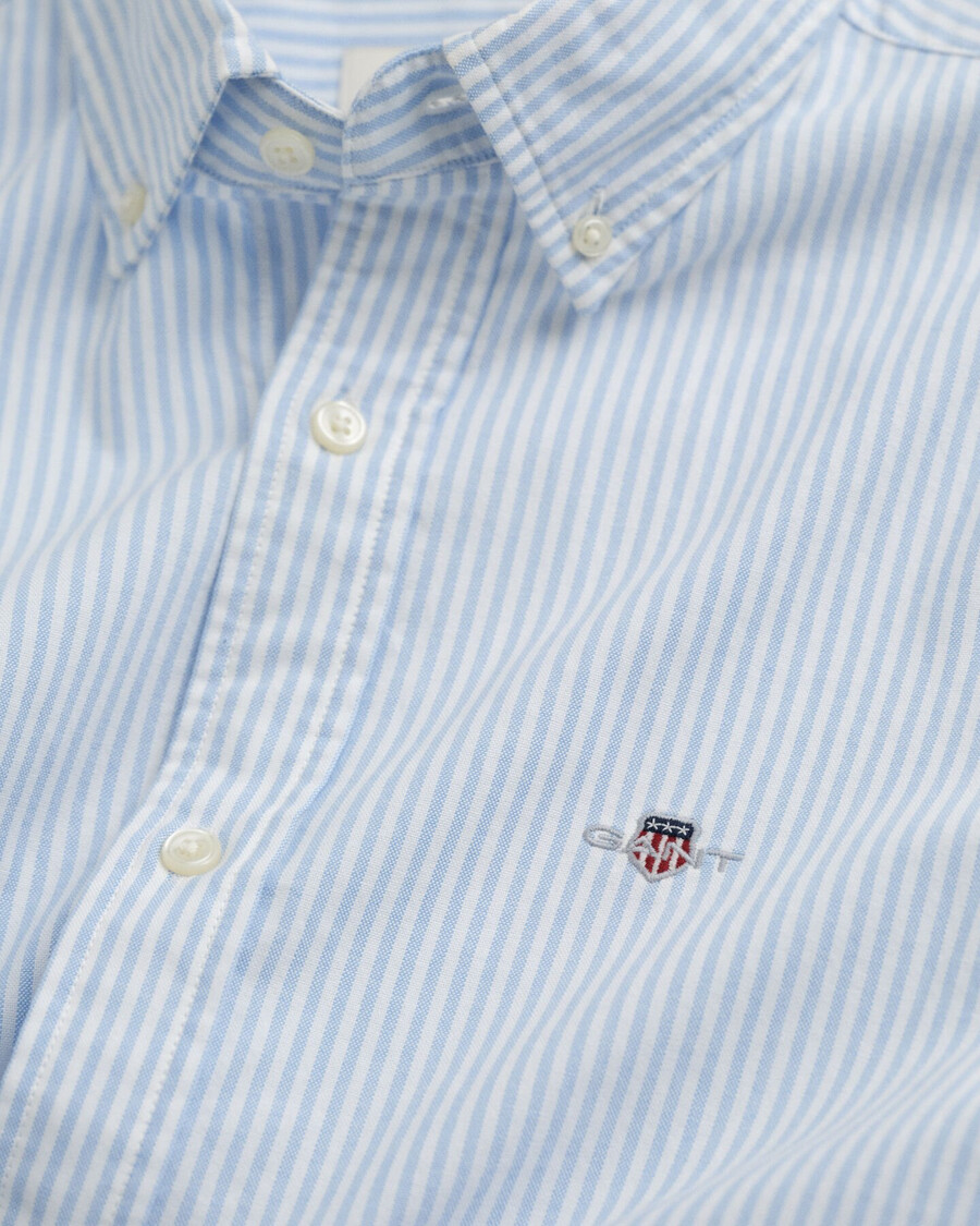 slim fit banker stripe classic oxford shirt - lichtblauw