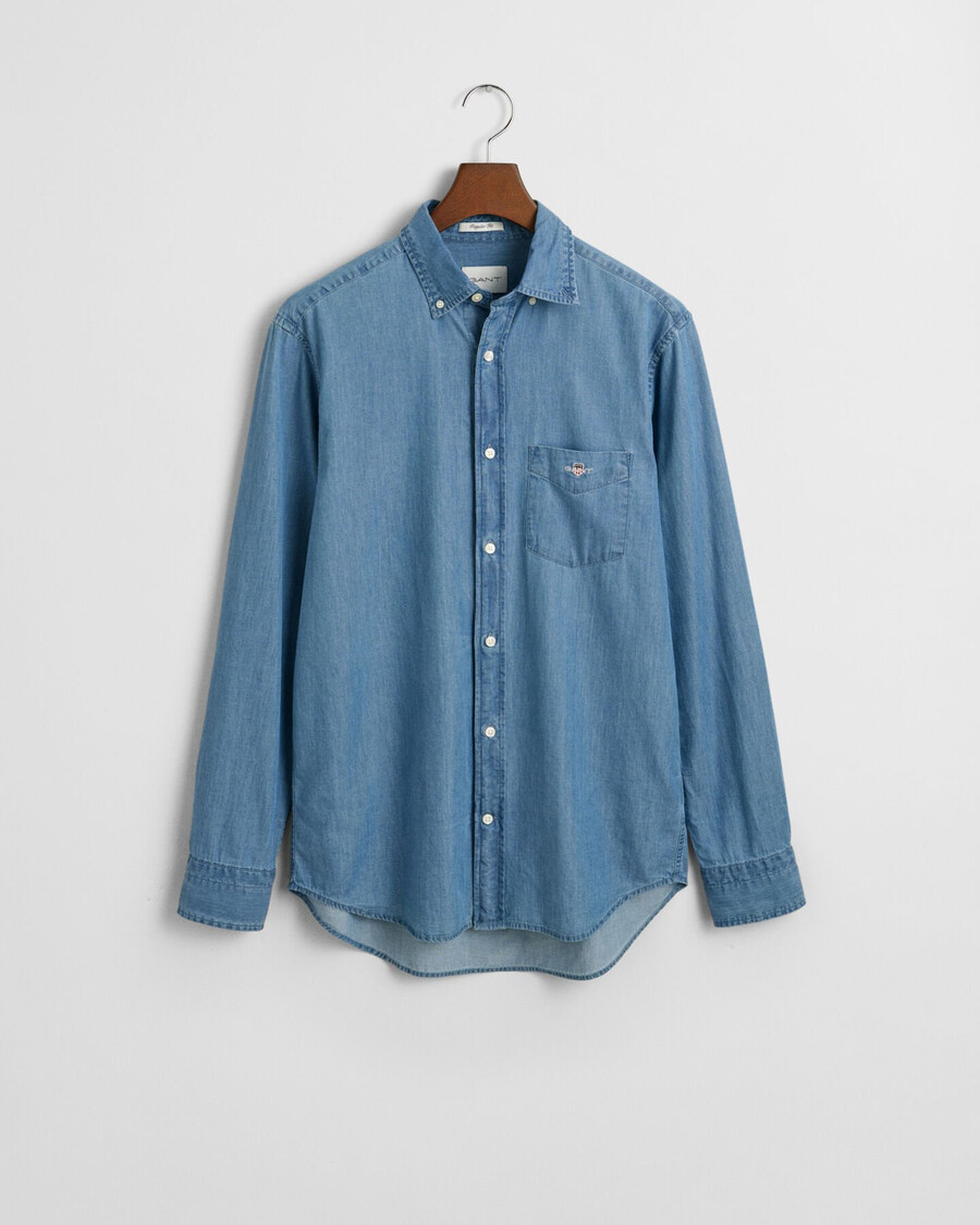 regular fit indigo overhemd - semi light blue