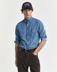 regular fit indigo overhemd - semi light blue