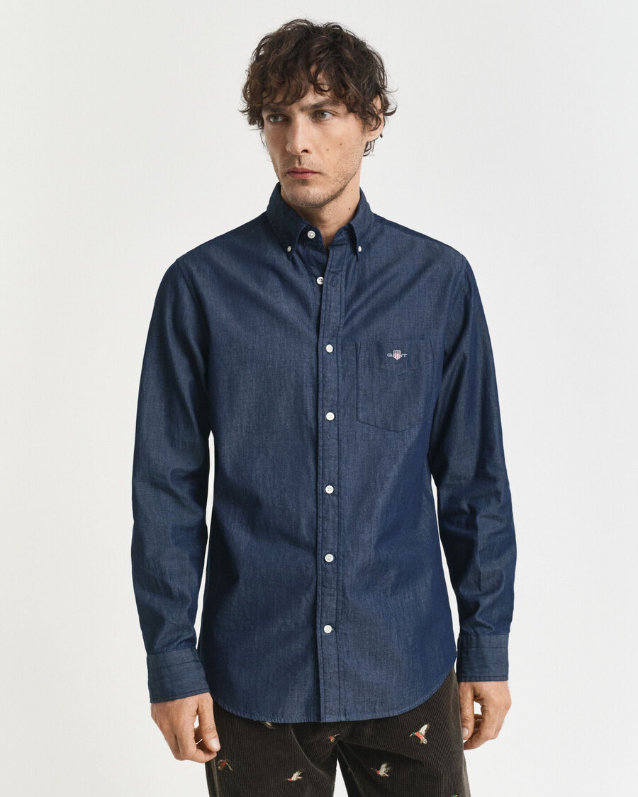 regular fit indigo shirt - donker indigo