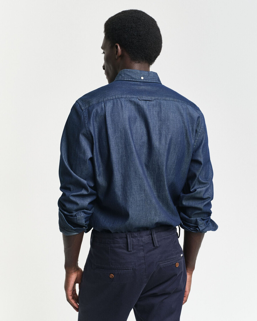 slim fit indigo shirt - donker indigo