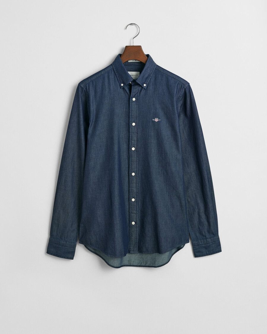 slim fit indigo shirt - donker indigo