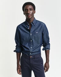 slim fit indigo shirt - donker indigo