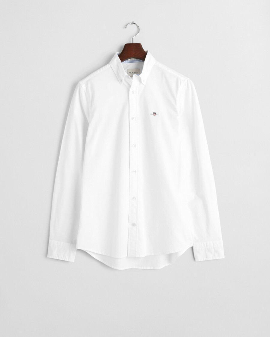 slim fit oxford stretch shirt - wit