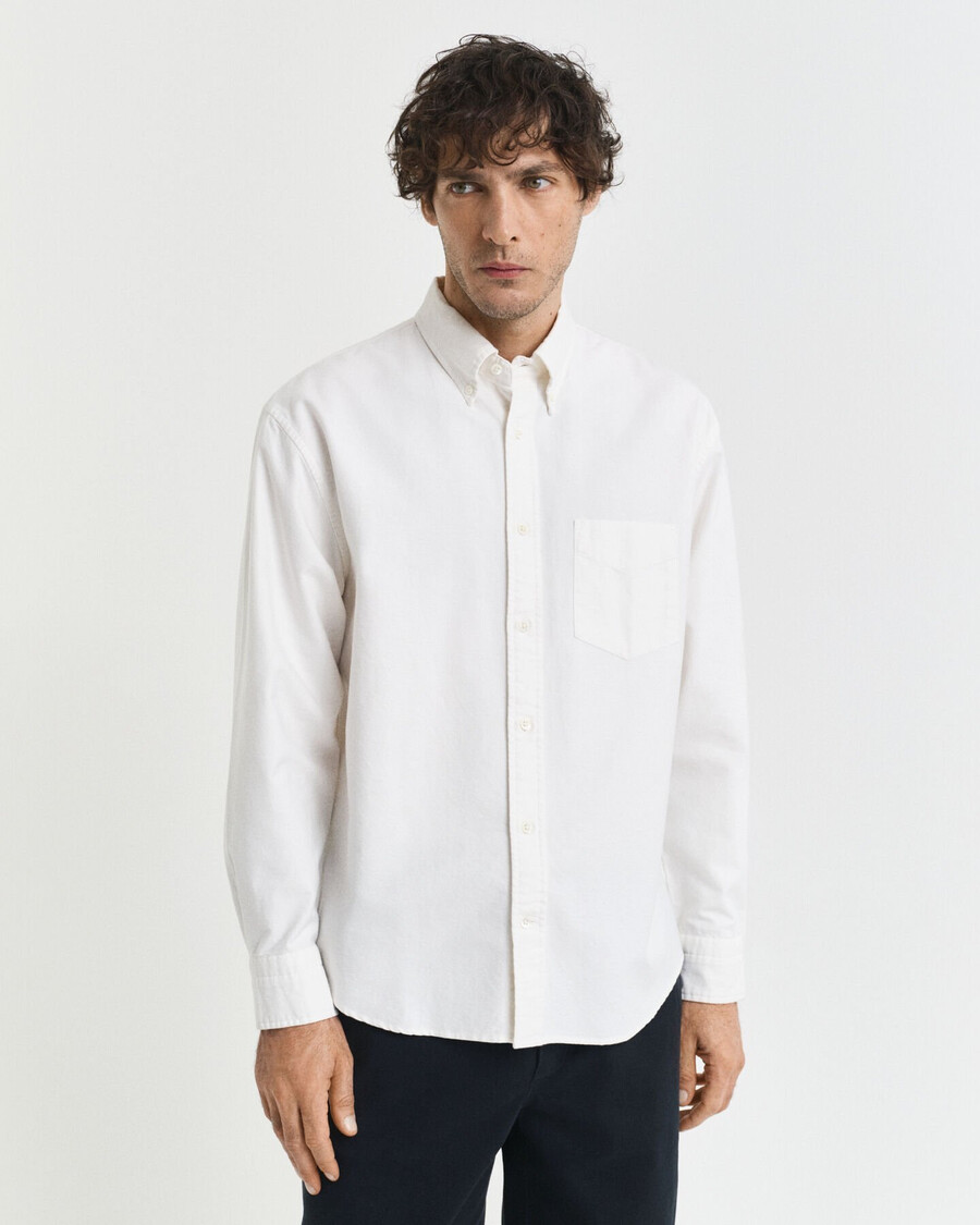 relaxed fit heritage oxford overhemd - eierschaal