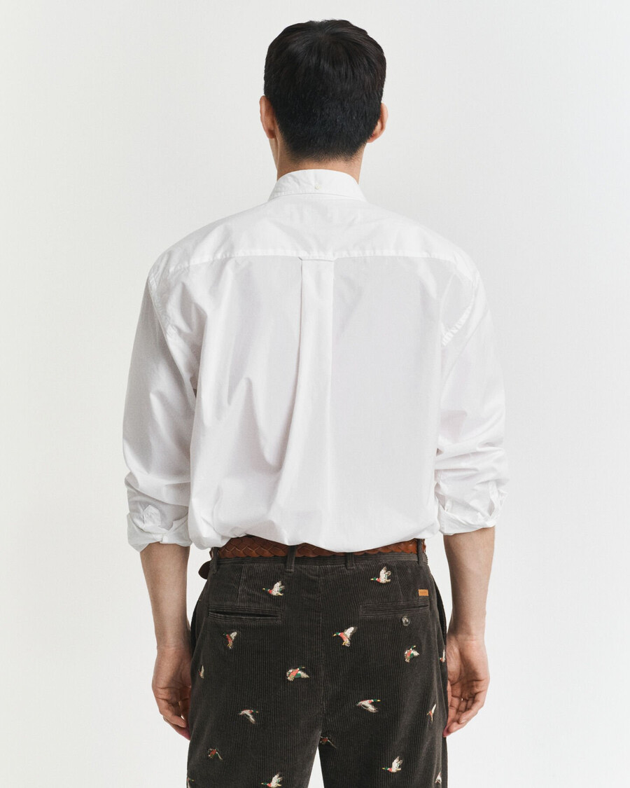 relaxed fit heritage poplin overhemd - wit