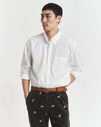 relaxed fit heritage poplin overhemd - wit