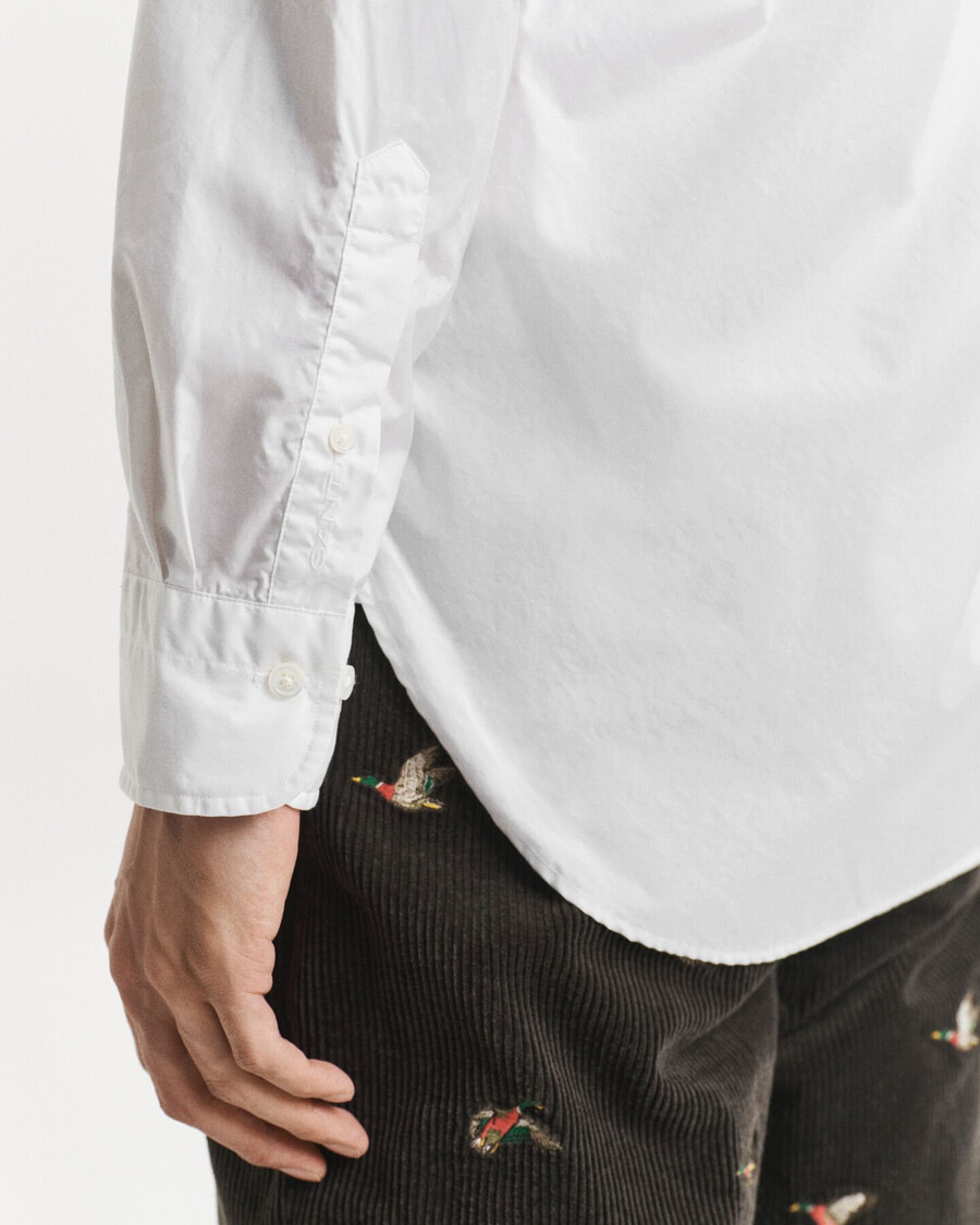 relaxed fit heritage poplin overhemd - wit