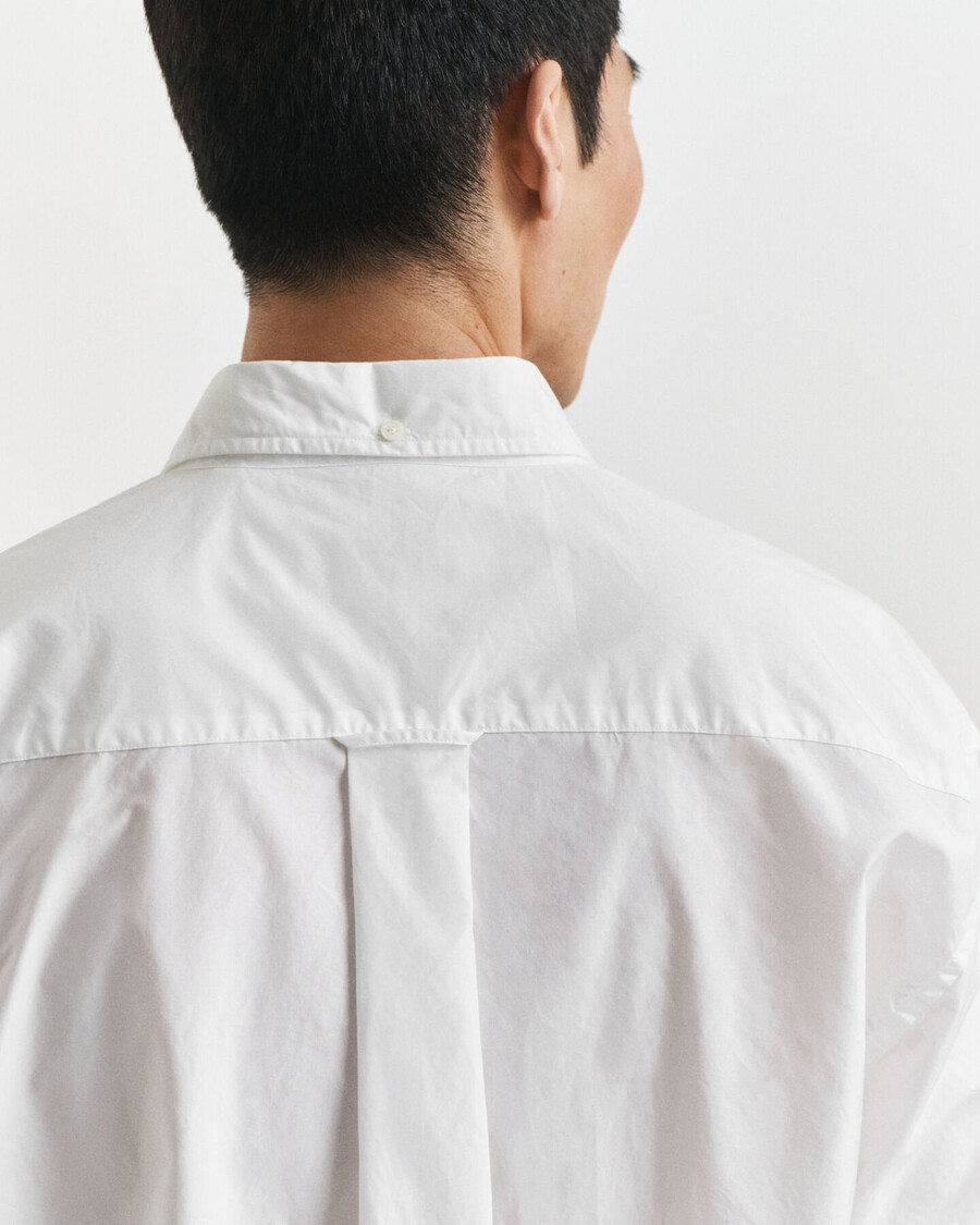 relaxed fit heritage poplin overhemd - wit