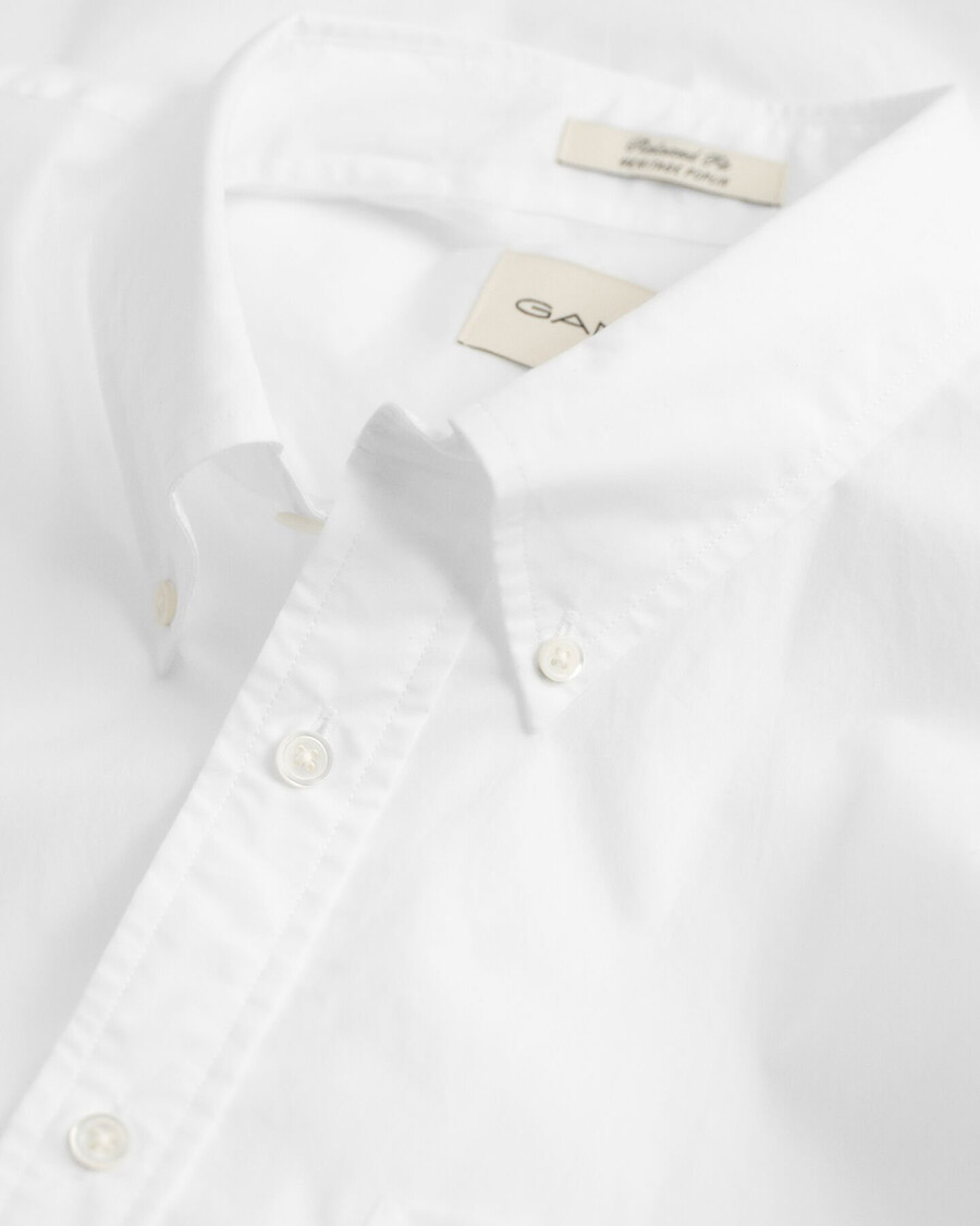 relaxed fit heritage poplin overhemd - wit